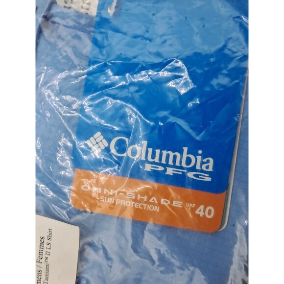 Columbia PFG Womens Tamiami II LS Shirt Blue Size S / P UPF 40 Sun Protection Ma - Picture 3 of 6